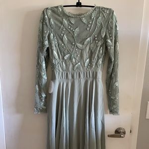 Little Mistress Midi Occasion Dress, Size 2, Mint green, New with tags